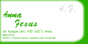 anna fesus business card